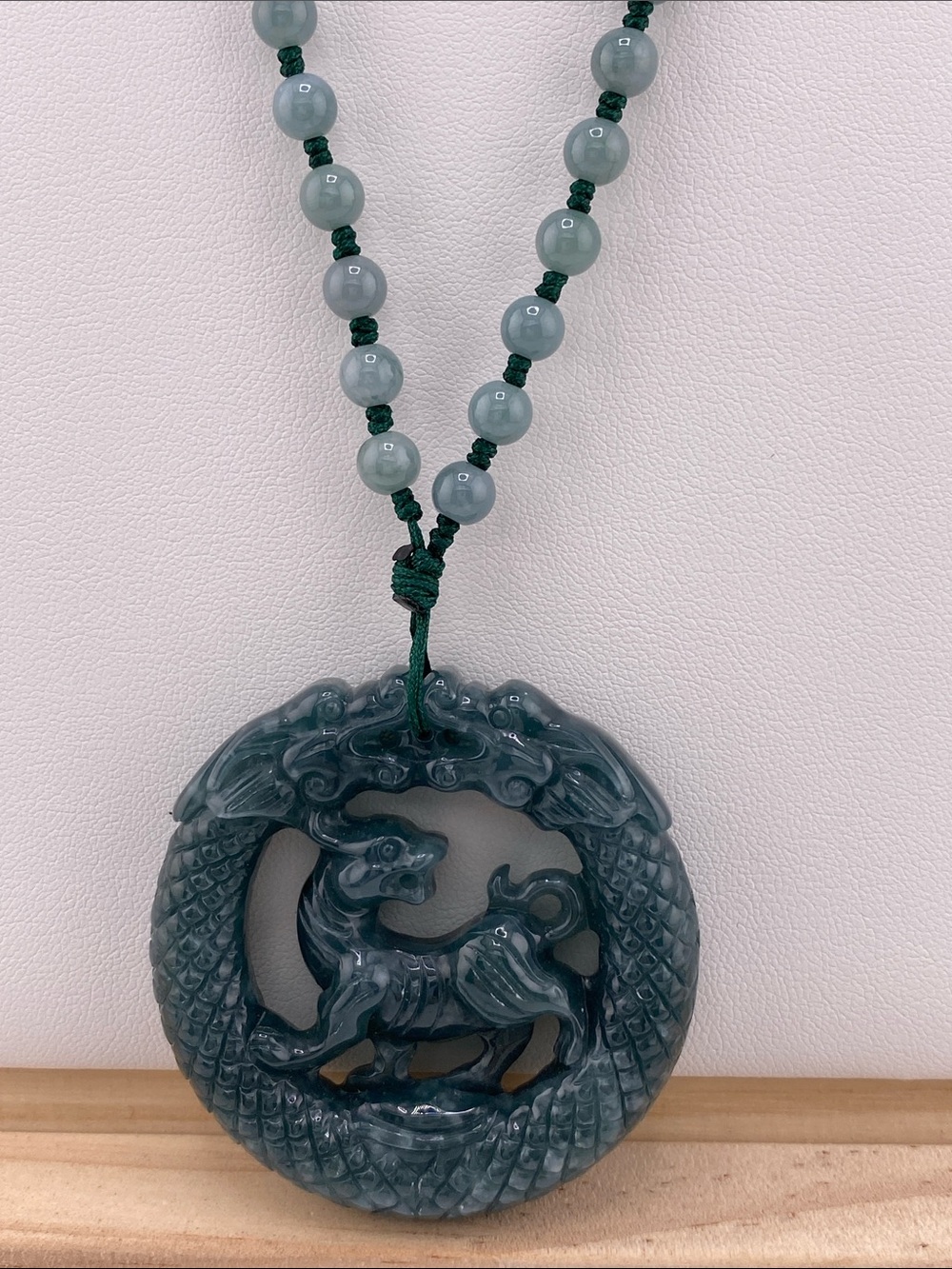 Blue Water Jade Pendant • Carved Jade Necklace Piece • Luxury Jade Collection
